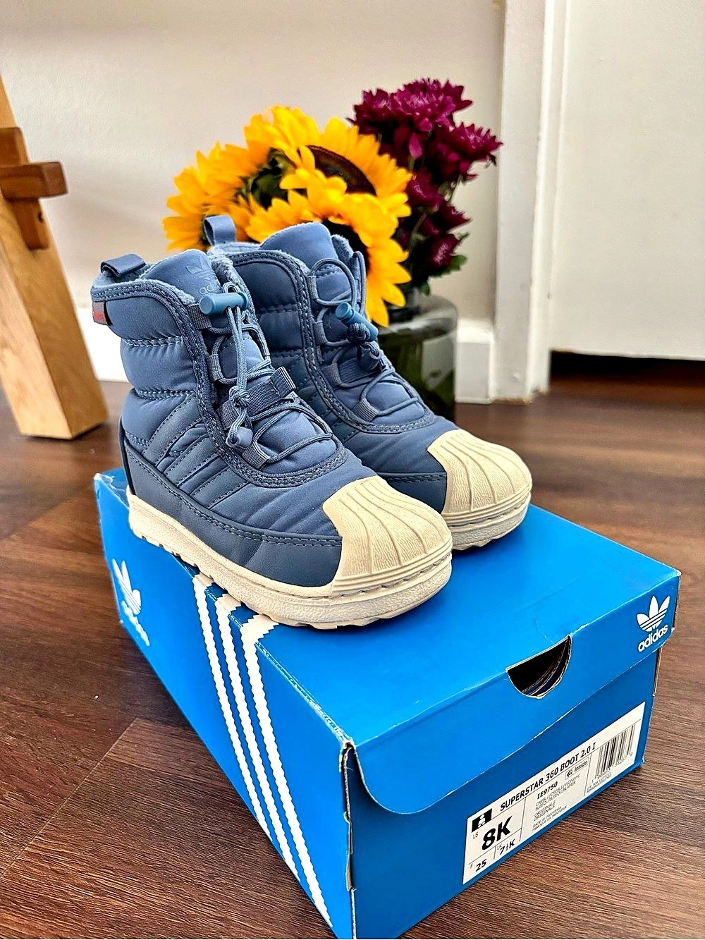 Adidas Superstar 360 Boot 2.0 I Kids' Blue & Cream Boots Kids US 8K